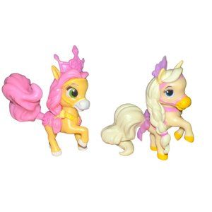 Lot Of 2 Disney Palace Pets Mini Horses Whisker Haven Petite & Blondie- Princess